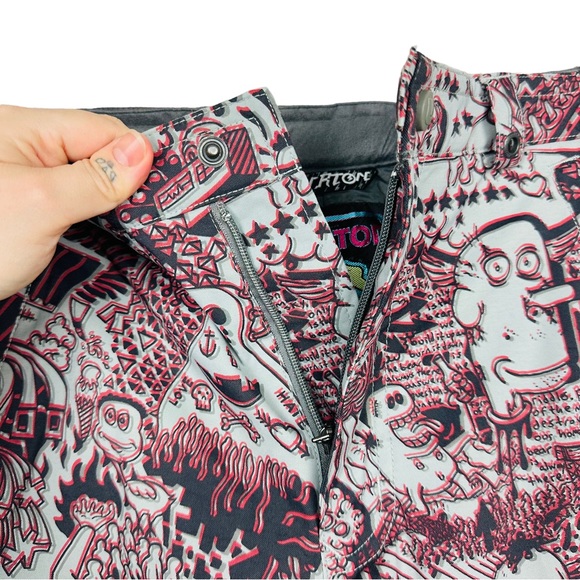 Burton Dry Ride All Access Graphic Graffiti Cargo Snowboarding Ski Pants Gray - Picture 7 of 15